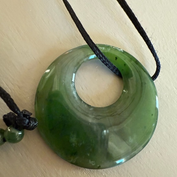 Vintage Disc Jade | Circle of Life Pendant Necklace - Picture 2 of 4
